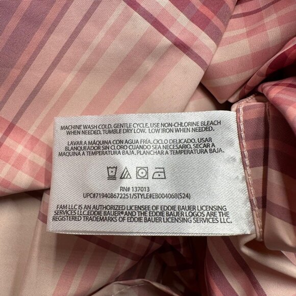 Eddie Bauer‎ Women's Short Sleeve Adventure Top Size XXL Pink Plaid - Picture 8 of 8